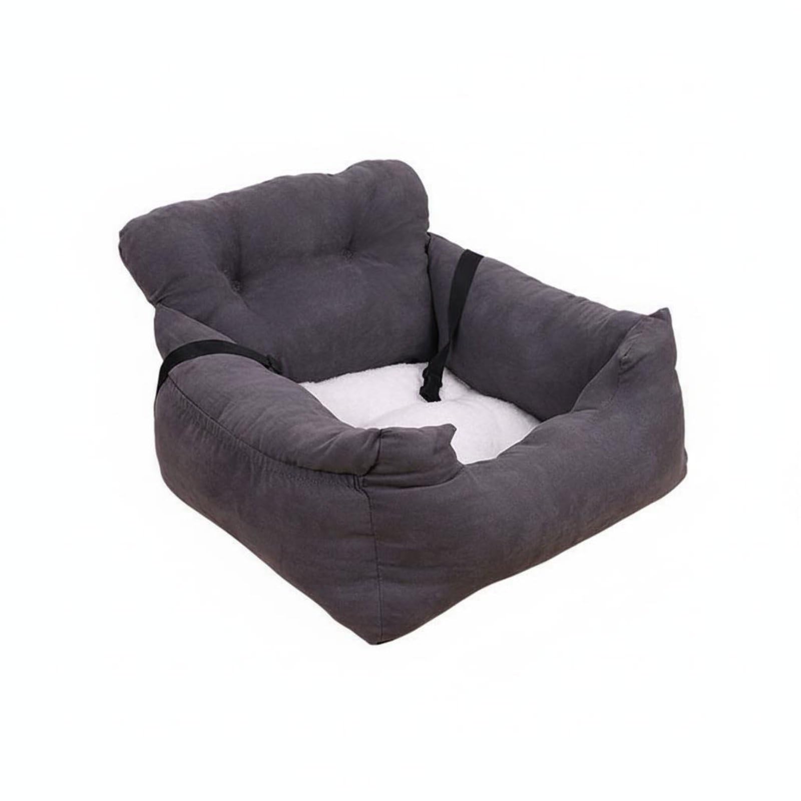 Vehicle Seat Cushion Cuccia da Viaggio Auto per Animali Domestici con Pelliccia Calda Strisce Regolabili Installazione Stabile su Console Centrale, color to 1, 58x52x31 CM