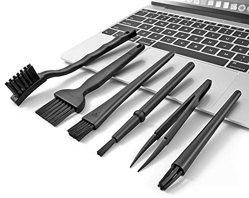 Farraige® Small Portable Plastic Handle Nylon Anti Static Brushes Computer Keyboard Cleaning Brush Kit (Black, Set of 7) - Image 3