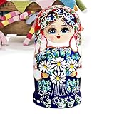 Russian Nesting Dolls - 7 Pieces Wooden Daisy Pattern Stacking Dolls,...