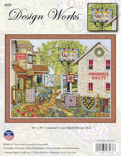 Image of Village Shops Counted Cross Stitch Kit