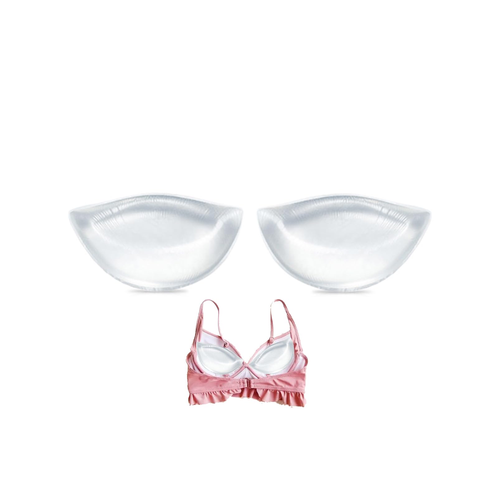 Silicone Breast Forms, Push Up Bra Pads Inserts, Chicken Fillet Bra Inserts, Breast Enhancers for Women, Silicone Boob Pads for Bikini Swimsuit, Sticky Push Up Bra Booster, Clear, 1 Pair