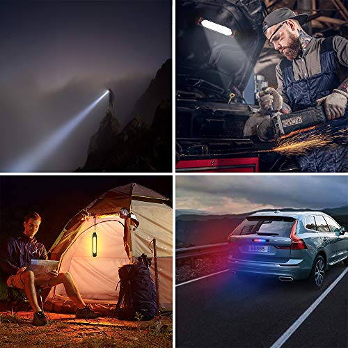 Camping Light Lantern,Portable Led Light USB Rechargeable Bright Flashlight Multifunctional Waterproof Mosquito Repellent Lamp with Power Bank Magnet SOS Car Safety Hammer for Workshop Travel Garage - Thumbnail 2