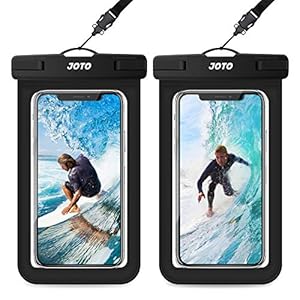 JOTO 2 Stuks Universele Waterdichte Telefoonhoes, IPX8 Onderwater Droge Zak voor iPhone 13 Pro Max Mini 12 11 Pro Max Xs XR X 8 7 6S, Galaxy S20 Ultra/S10/S9/S8, Note 10+/10/9/8, tot 7” -Zwart