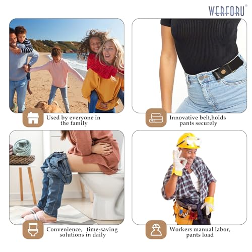 WERFORU No Buckle Stretch Belt for Women and Men Elastic Waist Belt up to 72 Inches for Jeans Pants3