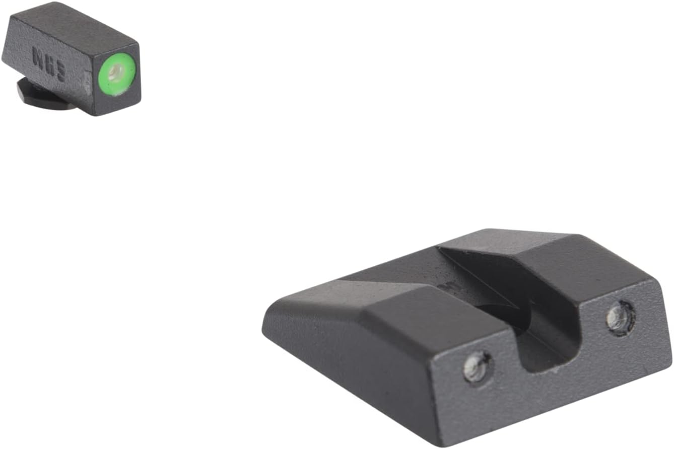 Meprolight Hyper-Bright Green Pistol Sight Set Compatible with Taurus G2/G2 C/G3/PT111, OEM Poly Sights, Green Ring, Fixed (465513111)
