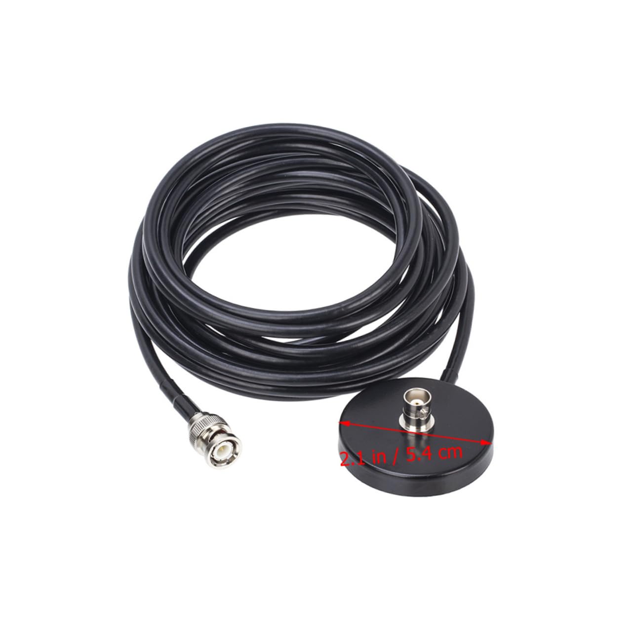 Supporto per Antenna Magnetico per Auto Base di Montaggio per Antenna Radio Mobile con Cavo da 5 Metri Realizzato in Lega di Alluminio, Abs e Gomma Resistente ai Graffi e Durevole