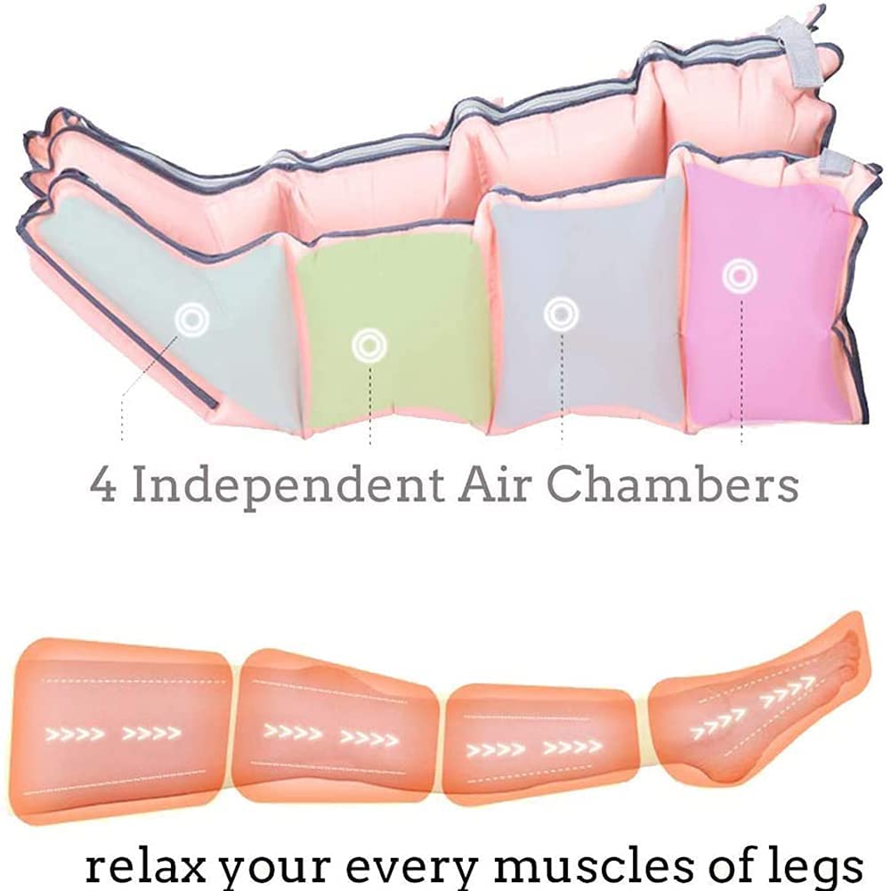 Massaggio a compressione d'aria per le gambe Dispositivo per massaggio a pressione Stivali Massaggio rilassante per braccia Pancia Vitelli Gambe e piedi, 2 gambe + 1 braccia + 1 vita, Macchina per m