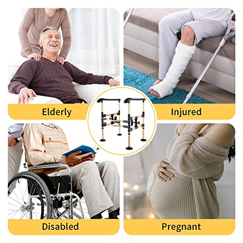 Toilet Safety Rail For Elderly, Adjustable Detachable Frame, Toilet Safety Frame For Elderly & Handicapped - Elderly Assistance Products, 4 Replacement Suction Pads, Enhances Stability & Comfort #TOP6