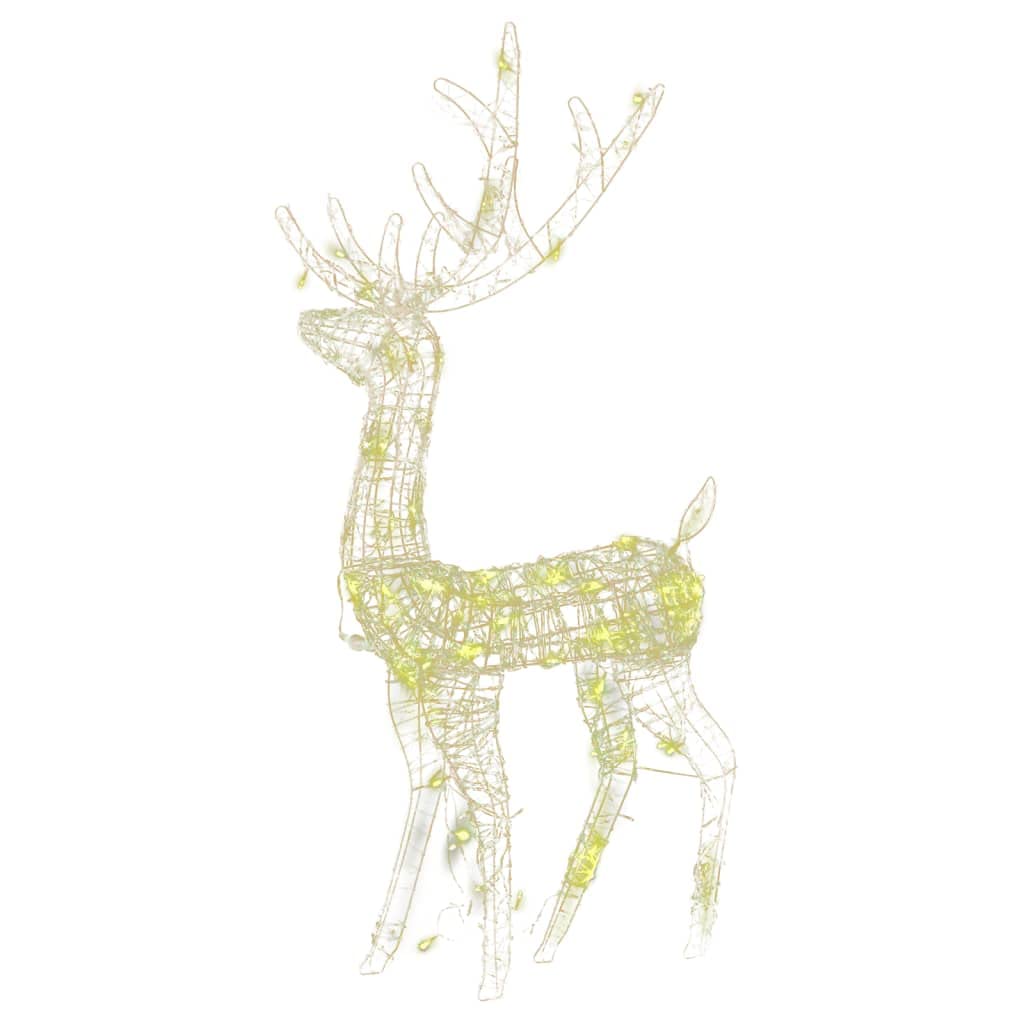 LED-Rentiere 3 Stück Acryl 120 cm Warmweiß mit 140 LEDs, 8 Lichtmodi, USB-Anschluss, wetterfest für Innen Außen Weihnachtsbeleuchtung Garten Terrasse