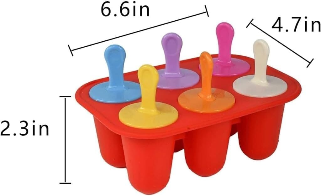 Le moule de glace, Moule à glace Popsicle avec couvercle en Silicone sans BPA multicolore(C)