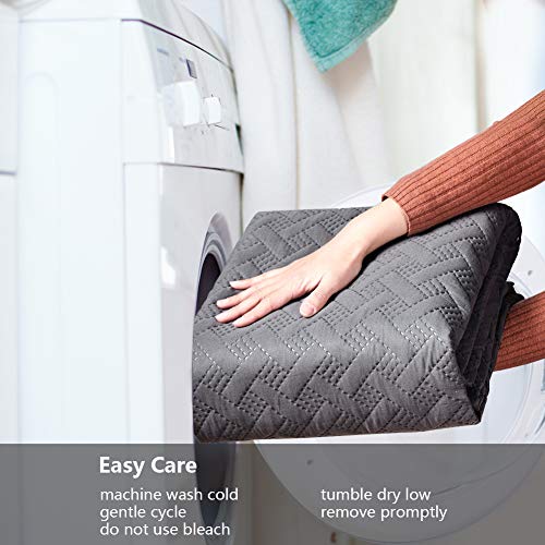 Stonecrest Recliner Chair Cover Water Resistant, Reversible Washable Cover, Stay In Place (Dark Grey/Grey, Recliner 25" Regular) #TOP5