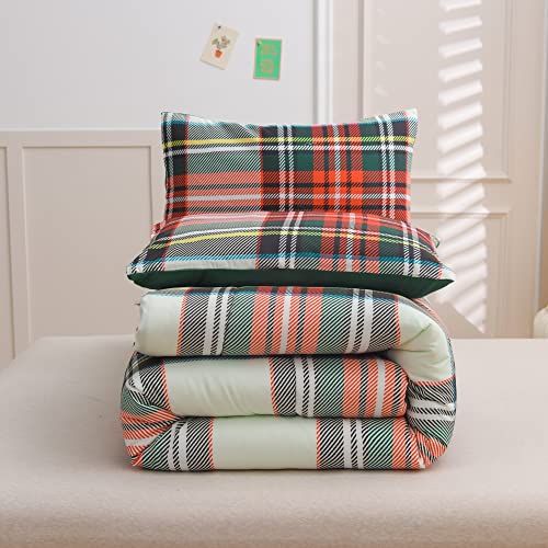 Ylehoc Buffalo Plaid Comforter Sets Queen Red Green Colorful Scottish Tartan Plaid Bedding Sets 3 Pieces 1 Checkered Comforter And 2 Pillow Shams For Adults Lightweight Breathable For Bedroom Sofa #TOP5