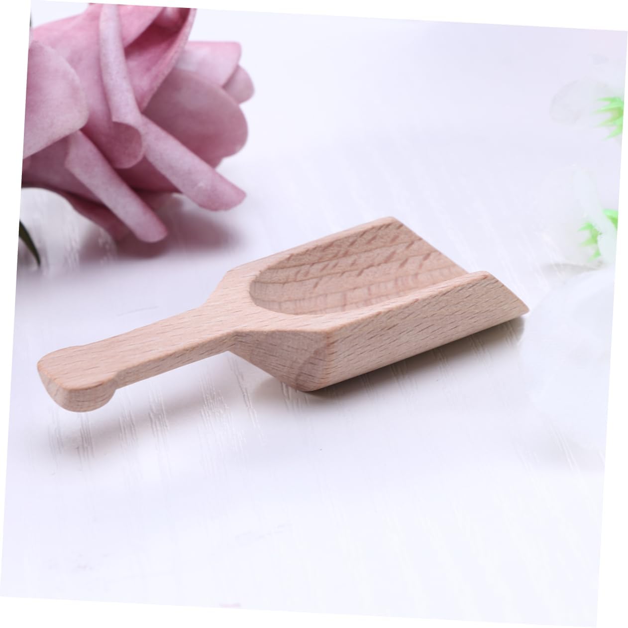 DECHOUS 8pcs Tea Shovels Small Flat Handle Scoop for Flour and More Beech Teaspoons for Tea Houses Restaurants and Home Use