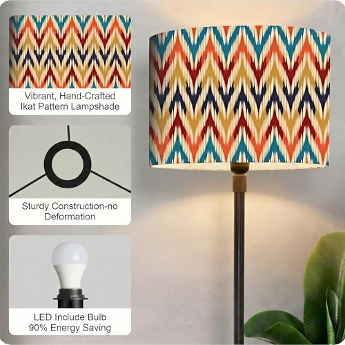 Image of Rellon Floor Lamp for Living Room with Decorative Metal Floor Lamp Standing Home Decoration Floor JuteLamp Shade Reading for Bedroom, Office,Kitchen (A5)
