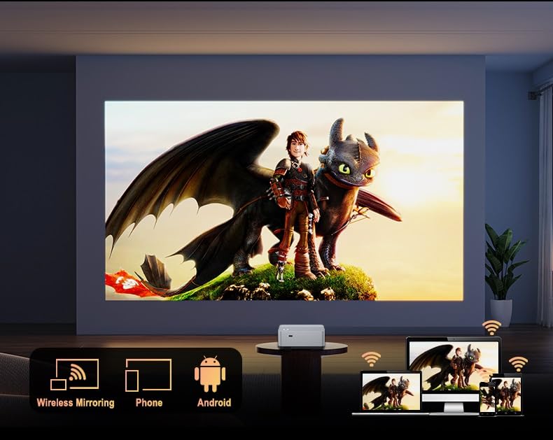 Image of TOPTRO Ultrapix Smart Projector 4K Ultra HD Support, Electronic Focus, Native 1080P Ultra Bright 12600 Lumens (Best in Segment) Android 11, 2GB 16GB 5G Wi-Fi, Bt 5, Builtin Apps