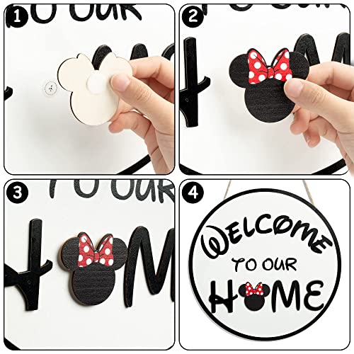 19Pcs Mouse Seasonal Interchangeable Welcome Door Sign Welcome To Our Home Hanging Signs Wooden Round Decorative Plaques Set For Autumn Halloween Thanksgiving Christmas Home Porch Decor #TOP3