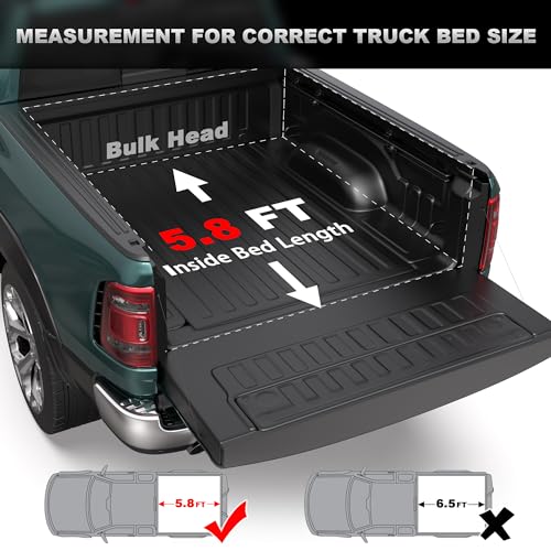 AUTOSTARSHIP Soft Roll Up Truck Bed Tonneau Cover Compatible for 2014-2019 Chevy Silverado/GMC Sierra 1500 (2019 Classic/Legacy Only) Fleetside 5.8FT Short Bed — 69.6 inch (Reflective Style) - Thumbnail 2