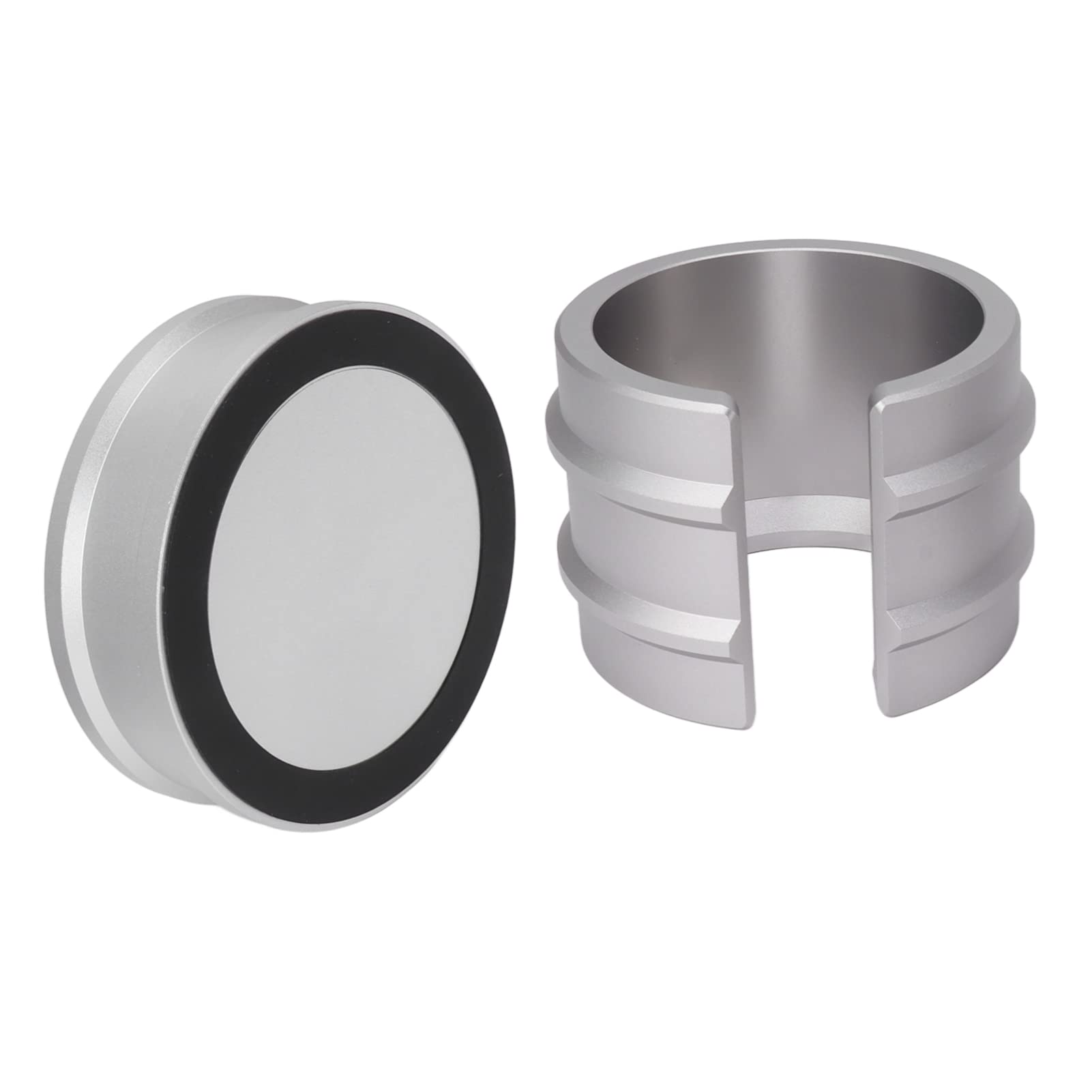 Uchwyt na filtr do kawy ze stopu aluminium ubijak do espresso stojak na stację organizator do ekspresu do kawy 51mm 53mm 58mm (Srebrny)