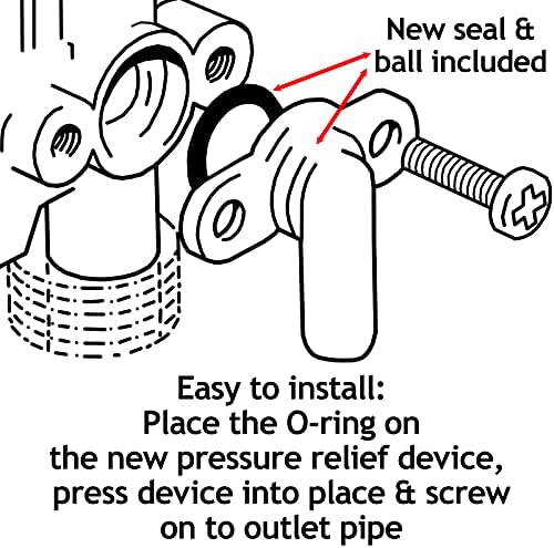 SPARES2GO Pressure Relief Device PRD with Rubber O-Ring Ball Valve Compatible with Triton Electric Shower