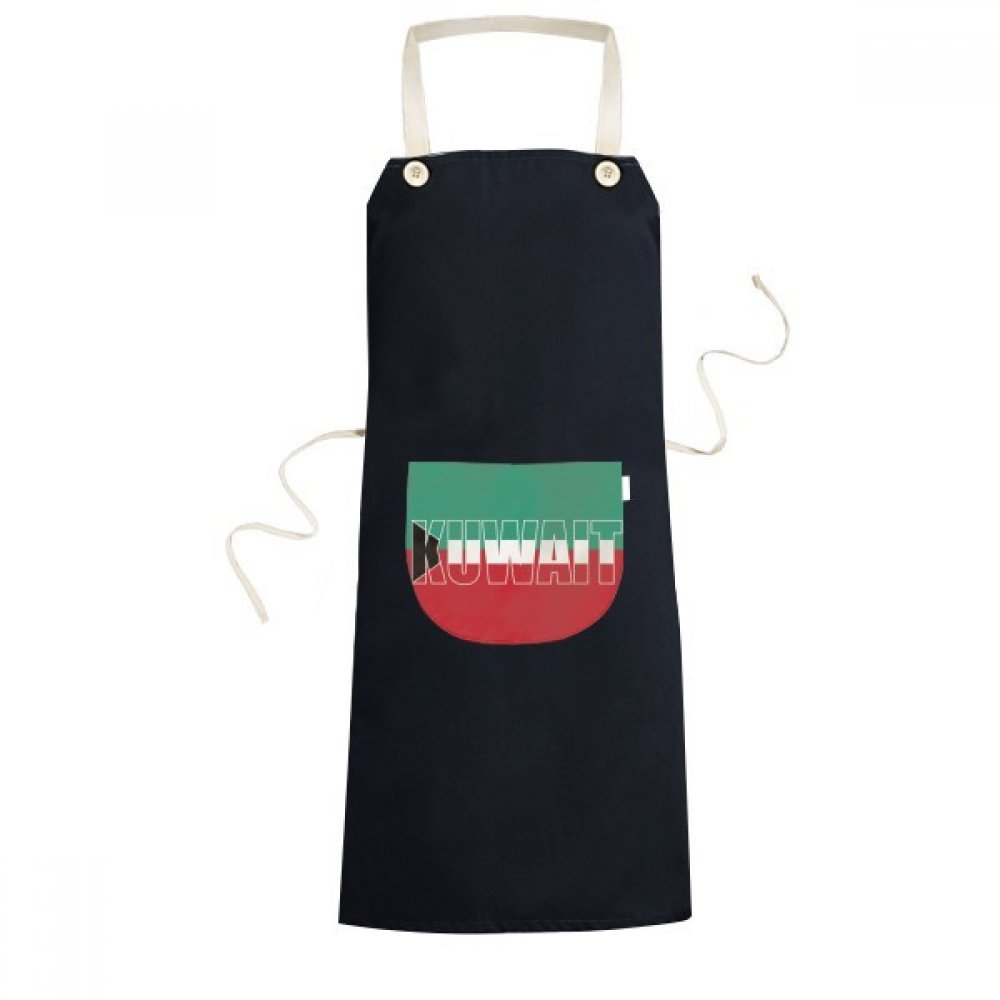 Tablier cuisine Koweït bavoir noir réglable avec poche homme femme chef