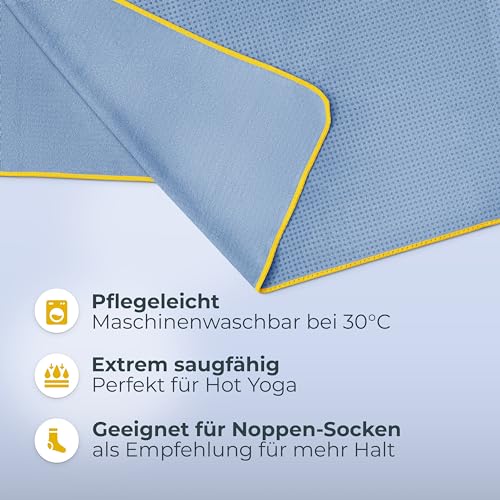 NirvanaShape Yoga Handtuch rutschfest | Hot Yoga Towel mit Antirutsch-Noppen | hygienische Yogatuch-Auflage...