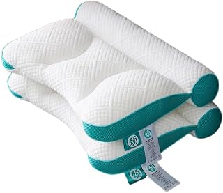 Almohada de plumón Cloud Nest, almohada de apoyo cervical for aliviar el dolor de cuello, almohadas ortopédicas 2 en 1 con contorno ergonómico, almohada de espuma viscoelástica for dormir.(A)