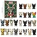 French Bulldog Advent Calendar 2025, 2D Acrylic Dog Countdown Calendar, 24 Days Dog Hanging Ornament for Christmas Xmas Tree Decorations (Color #4)