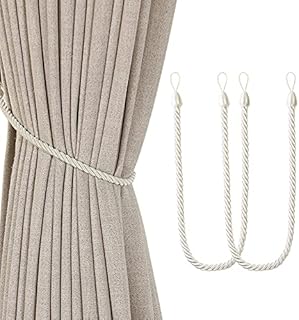 One Pair Pastoral Style Curtain Tiebacks Two Color Curtains Lanyard Home Accessories (White)