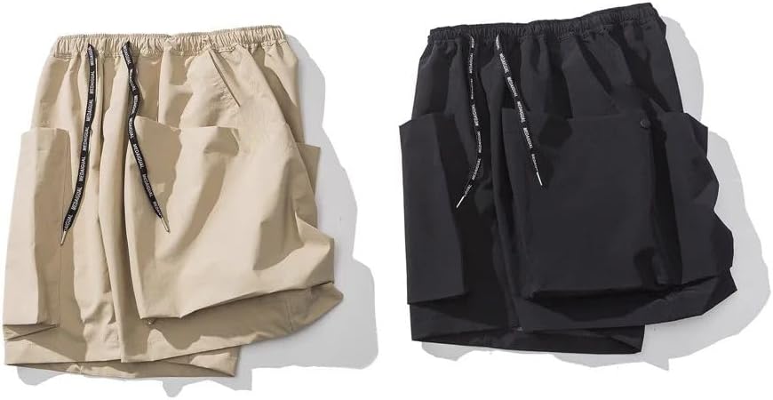 Summer Korean Trendy Big Pocket Cargo Shorts Men Clothing Japanese Streetwear Casual Baggy Pants Harajuku