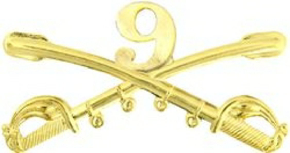 US Army 9th Cavalry Crossed Saber Hat Pin (2 1/4")
