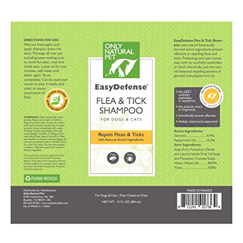 Only Natural Pet EasyDefense Flea & Tick Shampoo with Geraniol