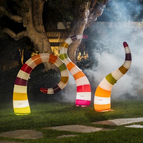 FUNBOY Giant Inflatable Light-Up Yard Snake Scary Halloween Decor, Indoor/Outdoor, (3 Pack)