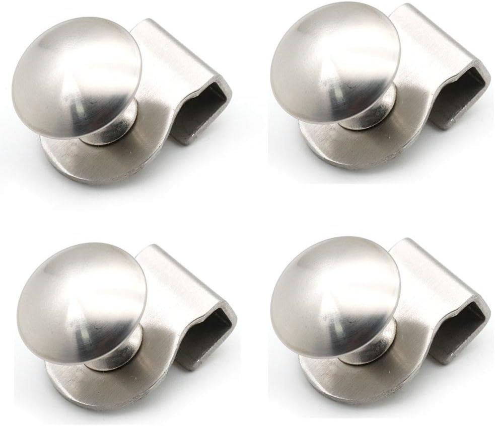 Set of 4 NUZAMAS Glass Door Knobs, Clipping 38mm Glass Doors