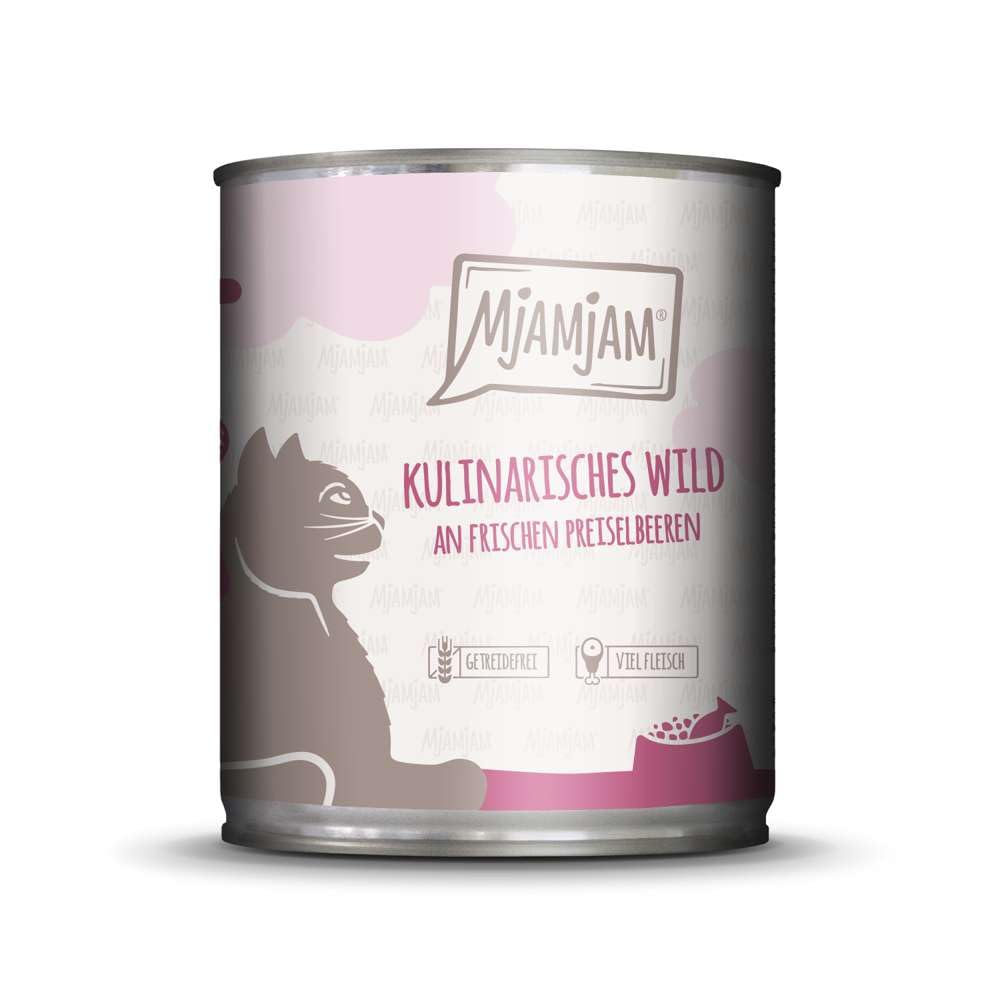 MjAMjAM Chat 6 x 800 g boîte sans céréales riche en viande fraîche