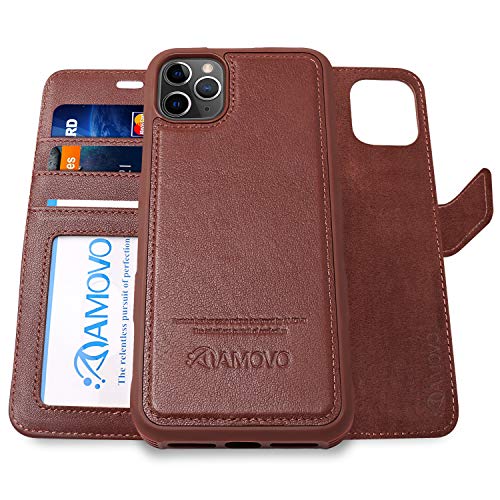 AMOVO Leather Case for iPhone 11 Pro Max (6.5’’) [Genuine Leather] iPhone 11