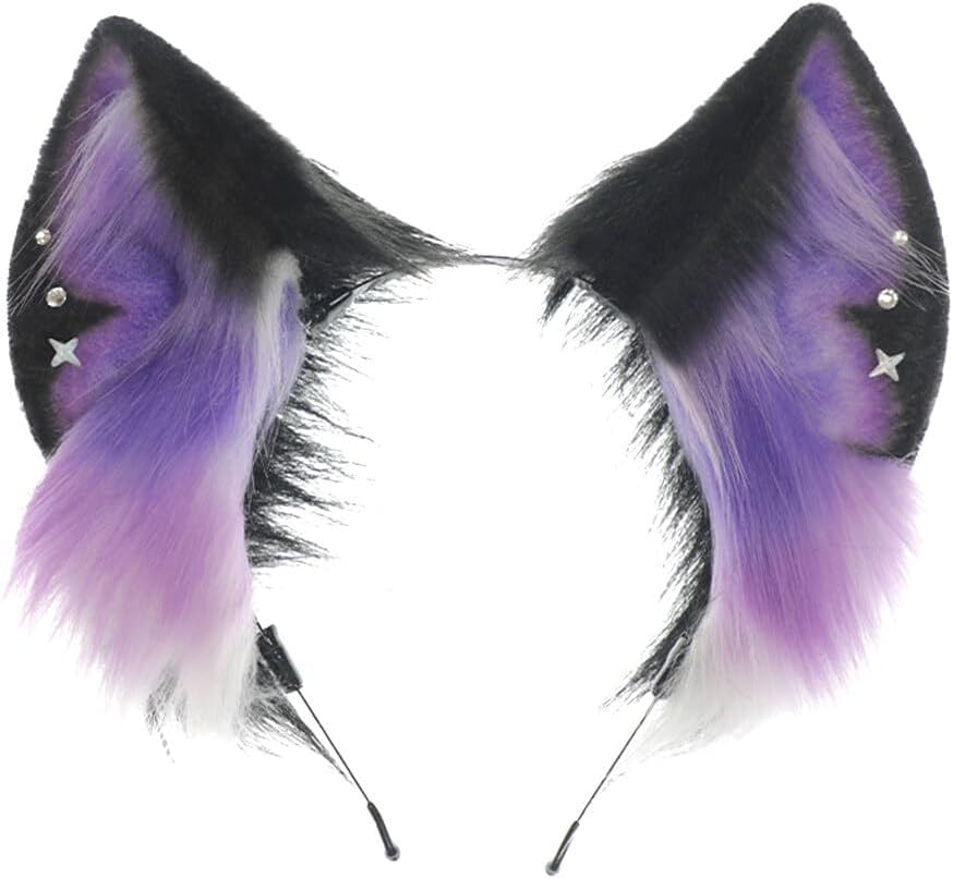 Eforcase Faux Wolf Ears Headwear Faux Fur Headbands Headdress Halloween Animal Cosplay Costume Accessories for Women