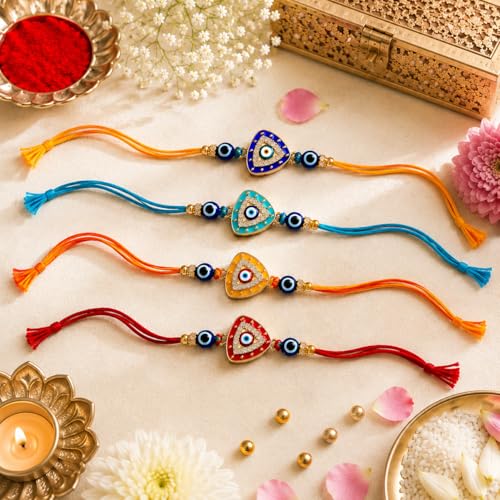 Image of JAIPUR ACE Raksha Bandhan Rakhi Gift Combo with Designer Rakhi, Puja Thali, 2 Katori Bowls, Roli Kumkum & Greeting Card for Brother, Bhai, Bhaiya | Complete Celebration Set