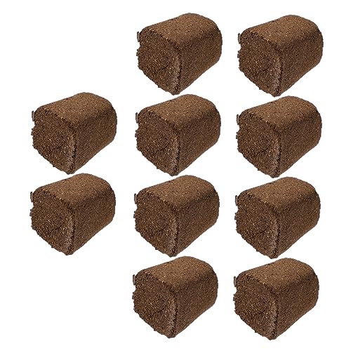 Milisten Bloques de Plántulas para Cultivo sin Suelo 30x30x40 Mm 10 Piezas para Jardín, Vivero y Trasplante de Flores, Hortalizas y Frutas, Medio Nutritivo Comprimido Biodegradable