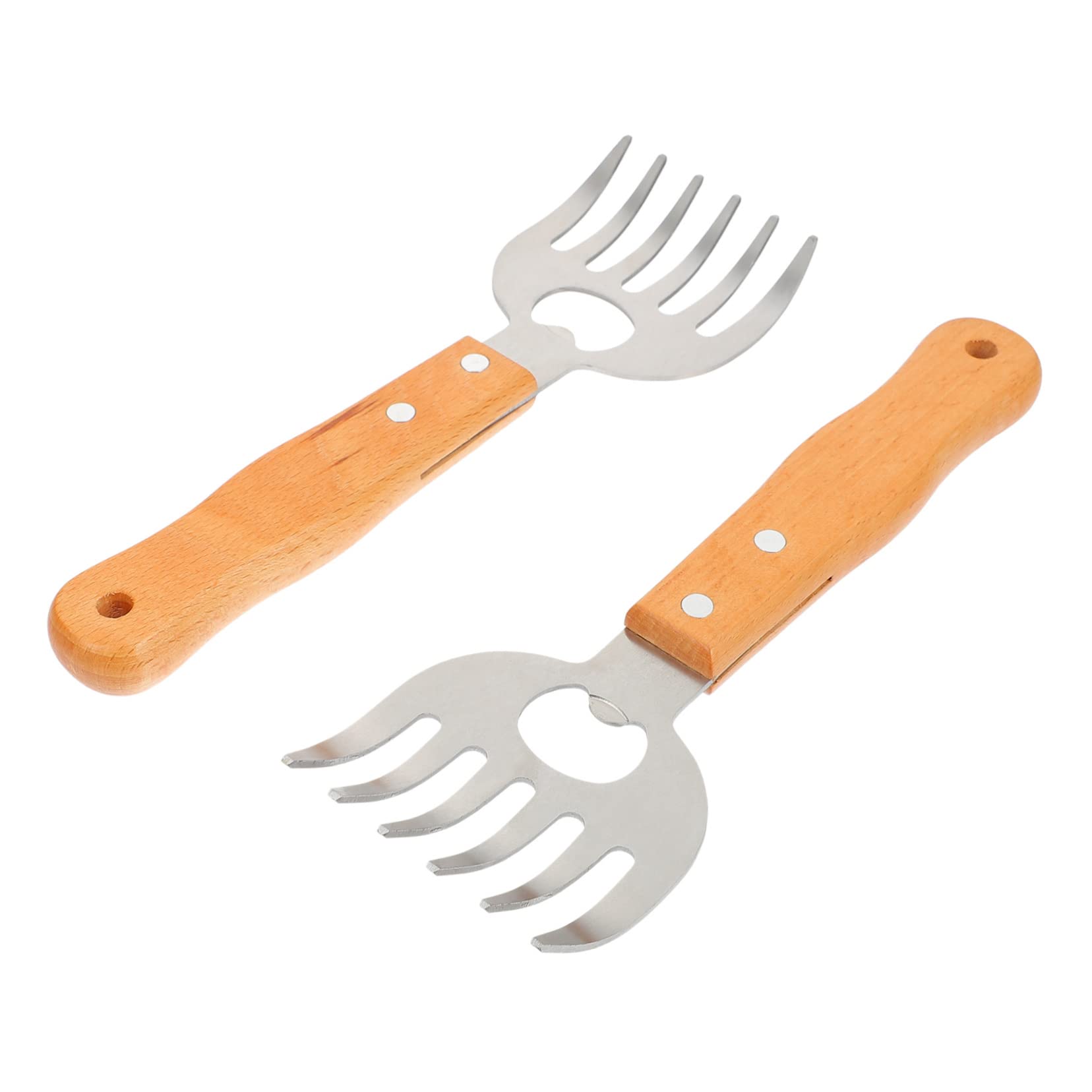 Beatifufu 2pcs Stainless Steel Meat Shredding BBQ Tools for Easy Shredding of Chicken Beef More Dishwasher Safe Essential Barbecue Accessory
