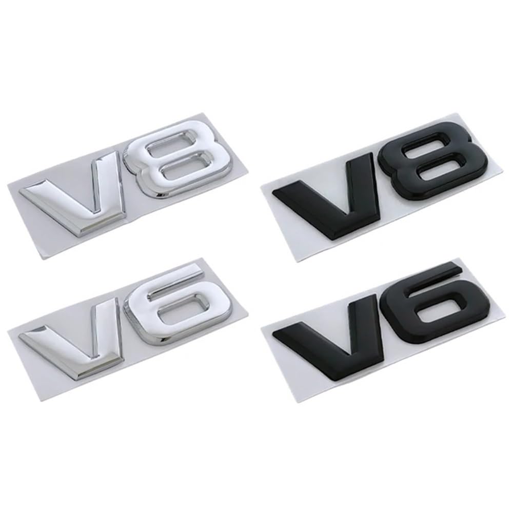 Accessoires de logo V6 en métal pour personnaliser le coffre de votre berline