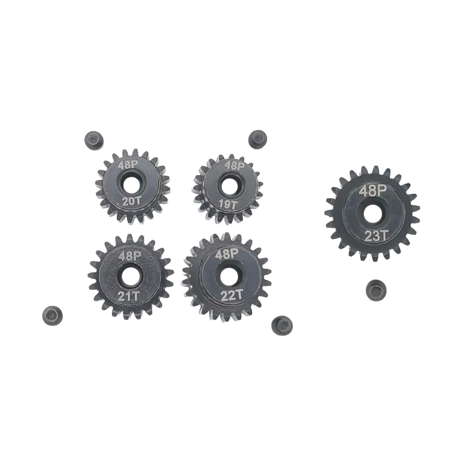 ADORLY 48P 19T 20T 21T 22T 23T Pinion Gear with Screw Driver 3.175mm for Traxxas Slash 2WD Hoss Rustler 4X4 VXL Slash 4X4 Bandit Nitro Stampede E Revo maxx Upgrades Parts