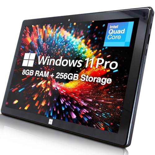 Fusion5 10.1' Windows 11 Full HD Tablet PC - FWIN232 PRO N5 Ultra Slim Tablet Computer - 8GB RAM, 256GB SSD Storage, N100 Quad-Core CPU, 10 Inch, 5G WiFi, HD Webcam, Micro HDMI, Expandable Storage
