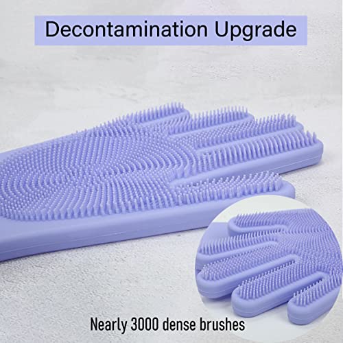 Louis Donné Magic Dishwashing Gloves, Reusable Silicone Dish Gloves With Sponge Scrubbers For Kitchen, Bathroom Cleaning, Pet Hair Care, Car Washing 1 Pair, 2 Gloves, Purple #TOP4