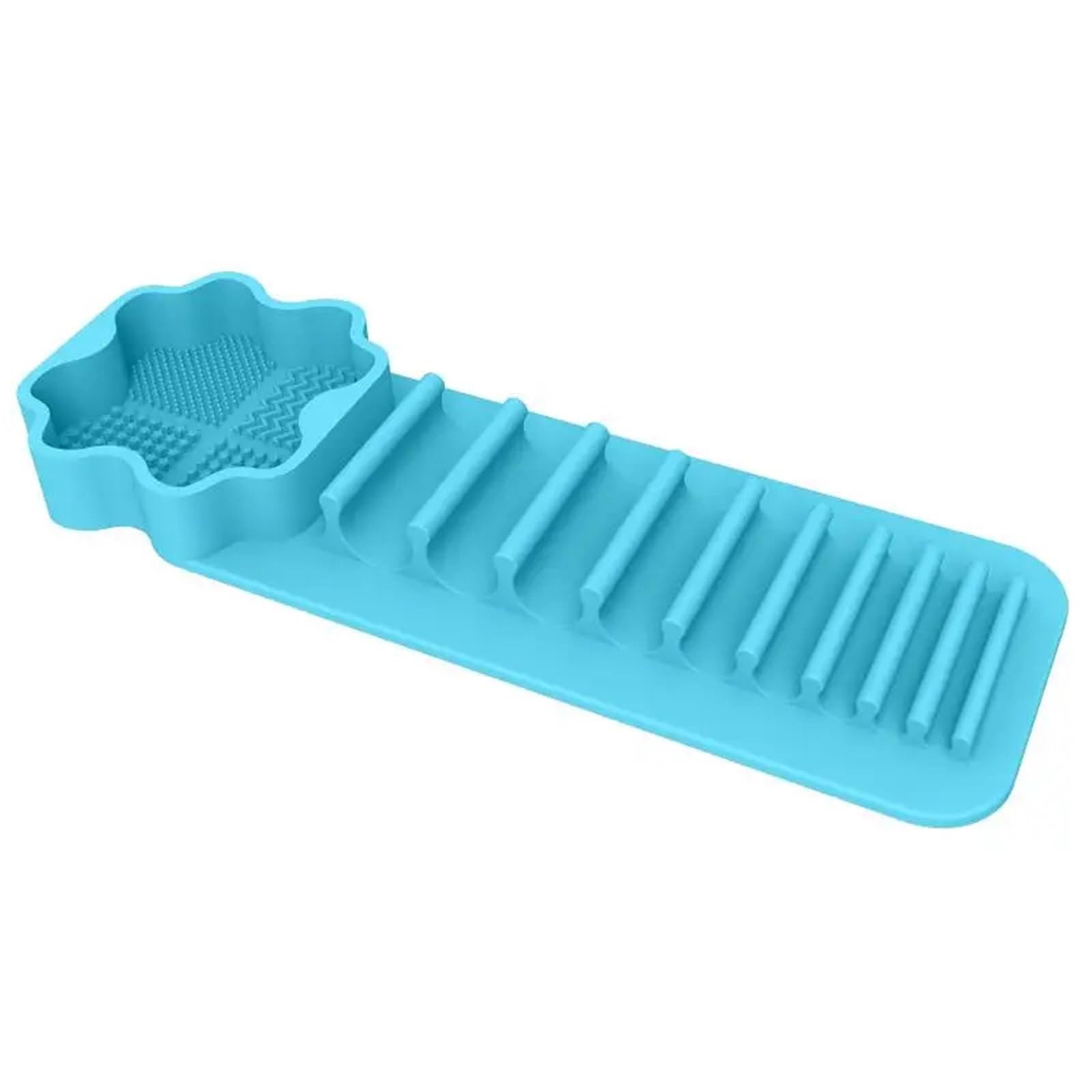 WLIHDB 2Pcs Makeup Brush Drying Rack Wall Mounted Suction Cup Silicone Cleaner Tool Cleaning for Makeup Brushes(Bule)