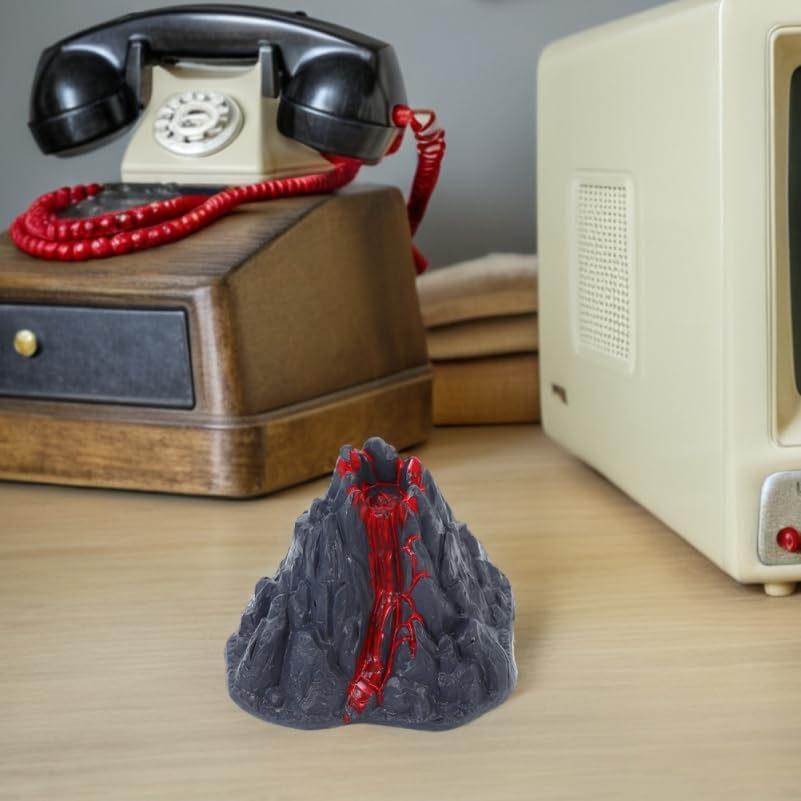 MERRYHAPY Realistic Volcano Toy Model Mini Erupting Volcano with Lava Effect Small Plastic Model for Science Experiments Classroom Demonstrations Desktop Decoration Micro Landscape Ornament