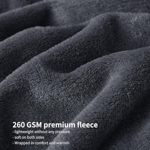 Aisbo Kuscheldecke Flauschig Decke Dunkelgrau - Fleecedecke 150x200 cm XL Warme Sofa Decke, Kuschlige Wohndecke Anthrazit Weich als Wohnzimmer Blanket Couchdecke für Winter