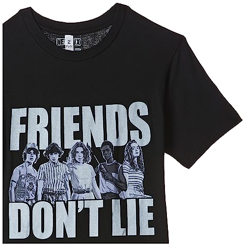 T-Shirt Stranger Things Basic Solid Noir aux Finitions Soignées - 3
