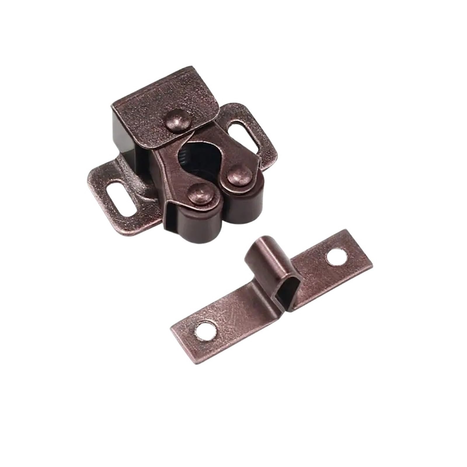 8pcs Double Roller Strong Hold Cupboard Cabinet Door Catches with Screws Catch Latch for Home Furniture for Furniture(Red Bronze)