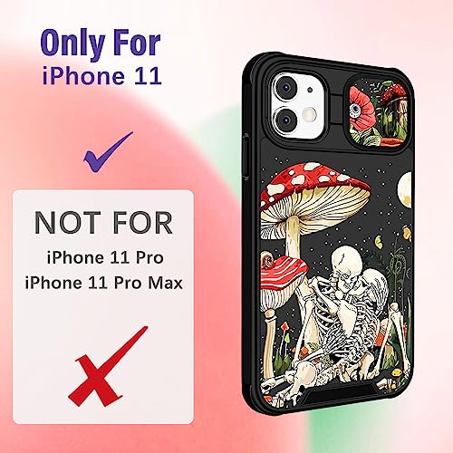 Image of Funermei (2in1 for iPhone 11 Case for Women Cute Girls Skull Phone Cover Skeleton Goth Fun Funny Spooky Horror Gothic Scary Unique Design with Camera Cover Funda for Apple for iPhone 11 Case