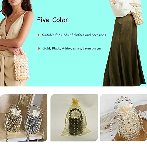 Sac de soirée multicolore doré à perles chic pour femme